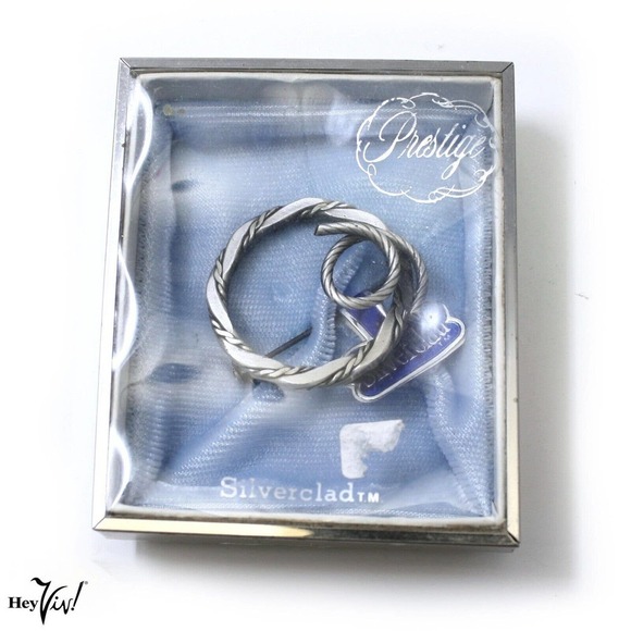 Vintage Prestige Silverclad Circle Pin Brooch Store Stock Original Box - Hey Viv - Picture 3 of 7